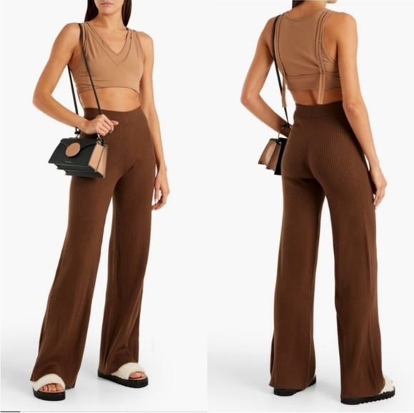 Good American Brown Wide-Leg Pants - Picture 6 of 10